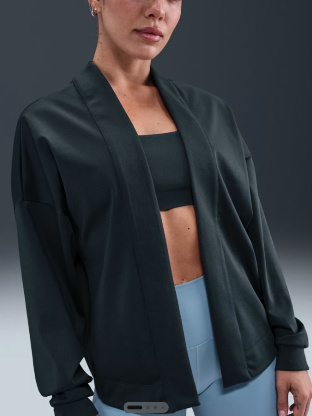 Nike Zenvy Women's Dri-FIT Oversized Cardigan XL Black NWT Athletic Gym Workout